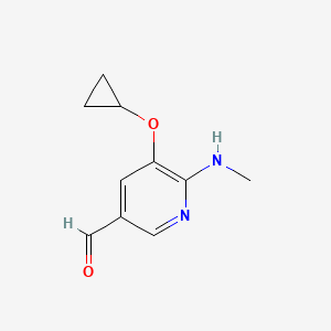 molecular formula C10H12N2O2 B14832642 5-Cyclopropoxy-6-(methylamino)nicotinaldehyde 