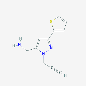 molecular formula C11H11N3S B1483268 (1-(prop-2-yn-1-yl)-3-(thiophen-2-yl)-1H-pyrazol-5-yl)methanamine CAS No. 2092256-40-9
