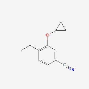 molecular formula C12H13NO B14832685 3-Cyclopropoxy-4-ethylbenzonitrile 