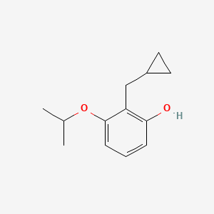 molecular formula C13H18O2 B14832701 2-(Cyclopropylmethyl)-3-isopropoxyphenol 