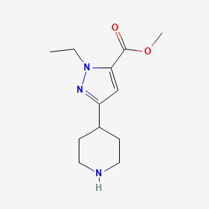 molecular formula C12H19N3O2 B1483271 methyl 1-ethyl-3-(piperidin-4-yl)-1H-pyrazole-5-carboxylate CAS No. 2097959-64-1