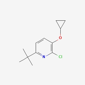 molecular formula C12H16ClNO B14832722 6-Tert-butyl-2-chloro-3-cyclopropoxypyridine 