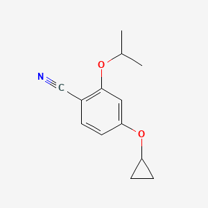 molecular formula C13H15NO2 B14832737 4-Cyclopropoxy-2-isopropoxybenzonitrile 