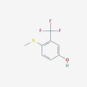 molecular formula C8H7F3OS B14832751 4-(Methylsulfanyl)-3-(trifluoromethyl)phenol 