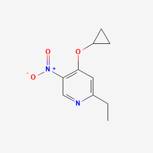 molecular formula C10H12N2O3 B14832752 4-Cyclopropoxy-2-ethyl-5-nitropyridine 