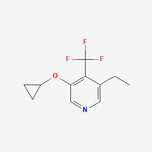 molecular formula C11H12F3NO B14832760 3-Cyclopropoxy-5-ethyl-4-(trifluoromethyl)pyridine 