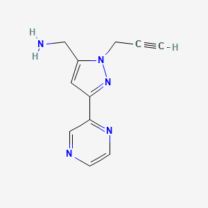 (1-(prop-2-yn-1-yl)-3-(pyrazin-2-yl)-1H-pyrazol-5-yl)methanamine