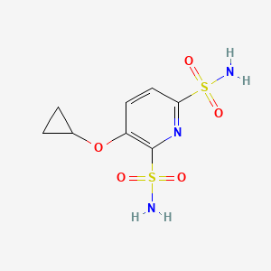 molecular formula C8H11N3O5S2 B14832770 3-Cyclopropoxypyridine-2,6-disulfonamide 