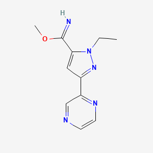 molecular formula C11H13N5O B1483278 methyl 1-ethyl-3-(pyrazin-2-yl)-1H-pyrazole-5-carbimidate CAS No. 2098069-96-4