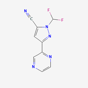 molecular formula C9H5F2N5 B1483279 1-(difluoromethyl)-3-(pyrazin-2-yl)-1H-pyrazole-5-carbonitrile CAS No. 2098104-44-8