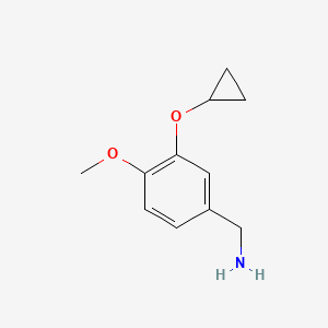 molecular formula C11H15NO2 B14832802 (3-Cyclopropoxy-4-methoxyphenyl)methanamine 