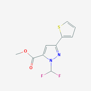 molecular formula C10H8F2N2O2S B1483281 methyl 1-(difluoromethyl)-3-(thiophen-2-yl)-1H-pyrazole-5-carboxylate CAS No. 2097958-60-4