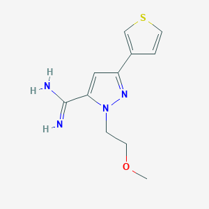 1-(2-methoxyethyl)-3-(thiophen-3-yl)-1H-pyrazole-5-carboximidamide