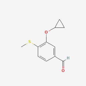 molecular formula C11H12O2S B14832831 3-Cyclopropoxy-4-(methylthio)benzaldehyde 