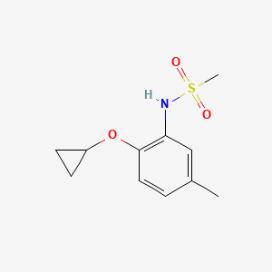 molecular formula C11H15NO3S B14832833 N-(2-Cyclopropoxy-5-methylphenyl)methanesulfonamide 