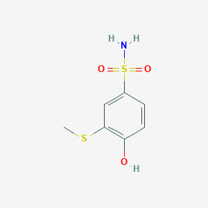 molecular formula C7H9NO3S2 B14832836 4-Hydroxy-3-(methylthio)benzenesulfonamide 