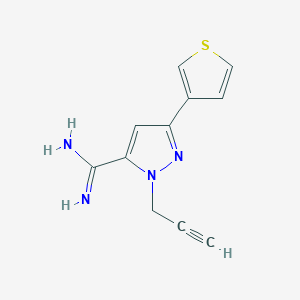 molecular formula C11H10N4S B1483284 1-(prop-2-yn-1-yl)-3-(thiophen-3-yl)-1H-pyrazole-5-carboximidamide CAS No. 2098006-12-1
