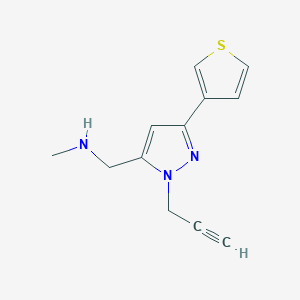 N-methyl-1-(1-(prop-2-yn-1-yl)-3-(thiophen-3-yl)-1H-pyrazol-5-yl)methanamine