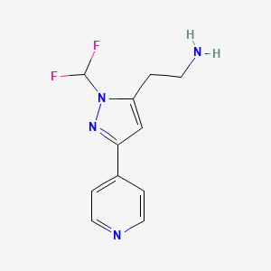 2-(1-(difluoromethyl)-3-(pyridin-4-yl)-1H-pyrazol-5-yl)ethan-1-amine