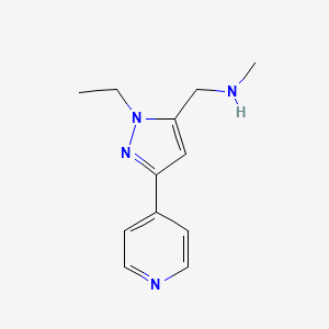 molecular formula C12H16N4 B1483292 1-(1-ethyl-3-(pyridin-4-yl)-1H-pyrazol-5-yl)-N-methylmethanamine CAS No. 2097983-03-2