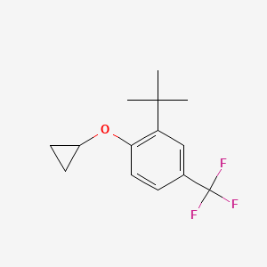 molecular formula C14H17F3O B14832963 2-Tert-butyl-1-cyclopropoxy-4-(trifluoromethyl)benzene 