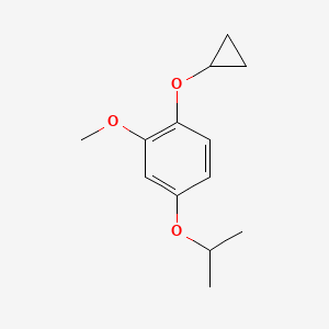 molecular formula C13H18O3 B14832973 1-Cyclopropoxy-4-isopropoxy-2-methoxybenzene 