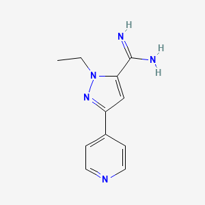 1-ethyl-3-(pyridin-4-yl)-1H-pyrazole-5-carboximidamide