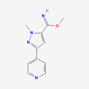 methyl 1-methyl-3-(pyridin-4-yl)-1H-pyrazole-5-carbimidate