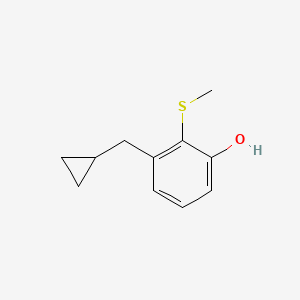 molecular formula C11H14OS B14833007 3-(Cyclopropylmethyl)-2-(methylthio)phenol CAS No. 1243459-36-0