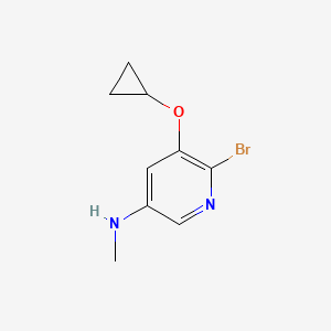 molecular formula C9H11BrN2O B14833011 6-Bromo-5-cyclopropoxy-N-methylpyridin-3-amine 