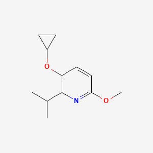 molecular formula C12H17NO2 B14833018 3-Cyclopropoxy-2-isopropyl-6-methoxypyridine 