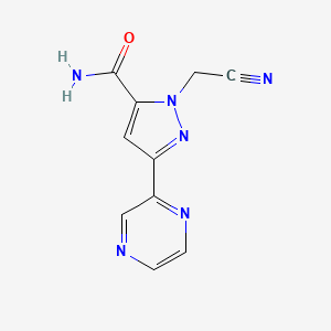 molecular formula C10H8N6O B1483303 1-(cyanomethyl)-3-(pyrazin-2-yl)-1H-pyrazole-5-carboxamide CAS No. 2098005-44-6