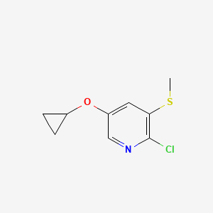 molecular formula C9H10ClNOS B14833031 2-Chloro-5-cyclopropoxy-3-(methylthio)pyridine 