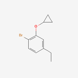 molecular formula C11H13BrO B14833039 1-Bromo-2-cyclopropoxy-4-ethylbenzene 