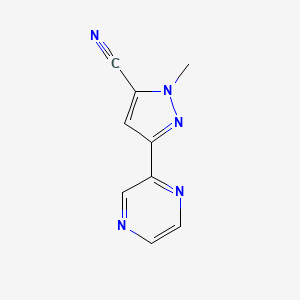molecular formula C9H7N5 B1483305 1-methyl-3-(pyrazin-2-yl)-1H-pyrazole-5-carbonitrile CAS No. 2098069-92-0