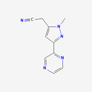 molecular formula C10H9N5 B1483307 2-(1-methyl-3-(pyrazin-2-yl)-1H-pyrazol-5-yl)acetonitrile CAS No. 2097983-20-3