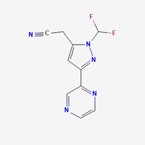 molecular formula C10H7F2N5 B1483308 2-(1-(difluoromethyl)-3-(pyrazin-2-yl)-1H-pyrazol-5-yl)acetonitrile CAS No. 2097983-24-7
