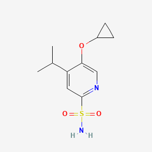 molecular formula C11H16N2O3S B14833080 5-Cyclopropoxy-4-isopropylpyridine-2-sulfonamide 