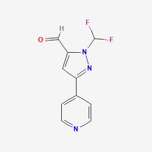 1-(difluoromethyl)-3-(pyridin-4-yl)-1H-pyrazole-5-carbaldehyde