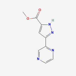 molecular formula C9H8N4O2 B1483314 methyl 3-(pyrazin-2-yl)-1H-pyrazole-5-carboxylate CAS No. 1873310-01-0