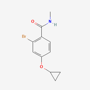 molecular formula C11H12BrNO2 B14833148 2-Bromo-4-cyclopropoxy-N-methylbenzamide 