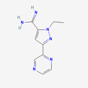 molecular formula C10H12N6 B1483315 1-ethyl-3-(pyrazin-2-yl)-1H-pyrazole-5-carboximidamide CAS No. 2098134-41-7