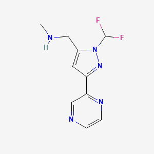 molecular formula C10H11F2N5 B1483317 1-(1-(二氟甲基)-3-(吡嗪-2-基)-1H-吡唑-5-基)-N-甲基甲胺 CAS No. 2098131-01-0
