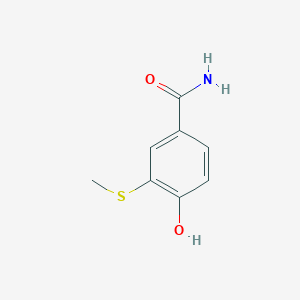 molecular formula C8H9NO2S B14833179 4-Hydroxy-3-(methylthio)benzamide 