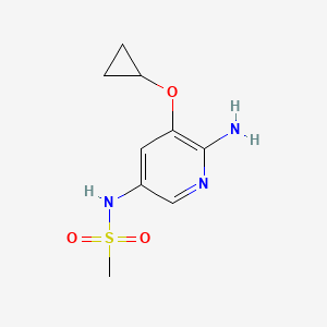 molecular formula C9H13N3O3S B14833183 N-(6-Amino-5-cyclopropoxypyridin-3-YL)methanesulfonamide 