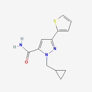 molecular formula C12H13N3OS B1483321 1-(环丙基甲基)-3-(噻吩-2-基)-1H-吡唑-5-甲酰胺 CAS No. 2098128-32-4