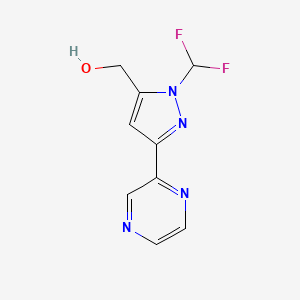 molecular formula C9H8F2N4O B1483322 (1-(difluoromethyl)-3-(pyrazin-2-yl)-1H-pyrazol-5-yl)methanol CAS No. 2091104-74-2