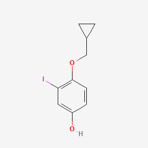 molecular formula C10H11IO2 B14833246 4-(Cyclopropylmethoxy)-3-iodophenol 