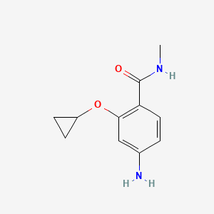 molecular formula C11H14N2O2 B14833264 4-Amino-2-cyclopropoxy-N-methylbenzamide 