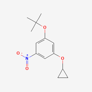 molecular formula C13H17NO4 B14833265 1-Tert-butoxy-3-cyclopropoxy-5-nitrobenzene 